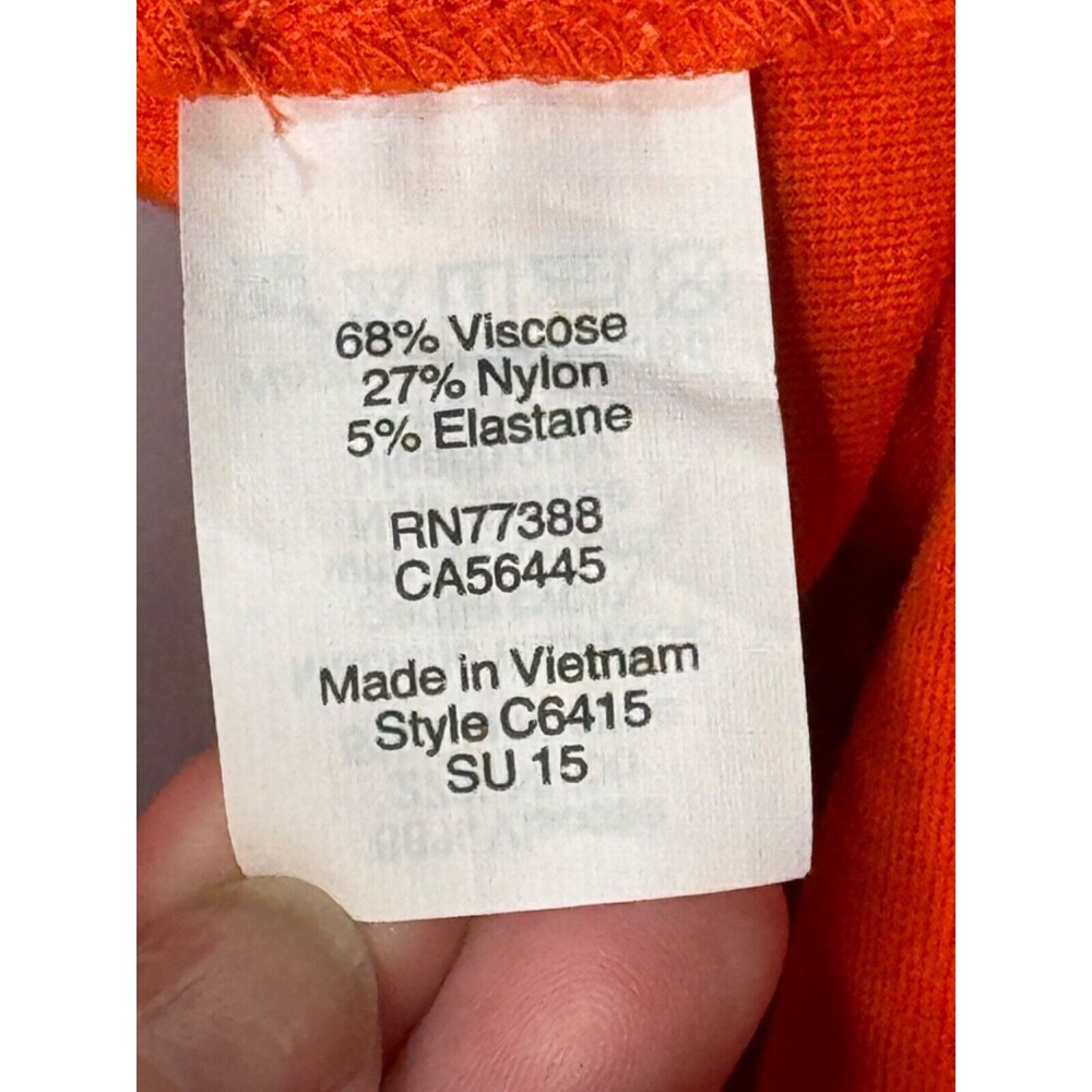 J.CREW Fit & Flare Dress Paneled Knit Sleeveless Ruffle Hem Size 2 Bright Orange - Picture 6 of 8
